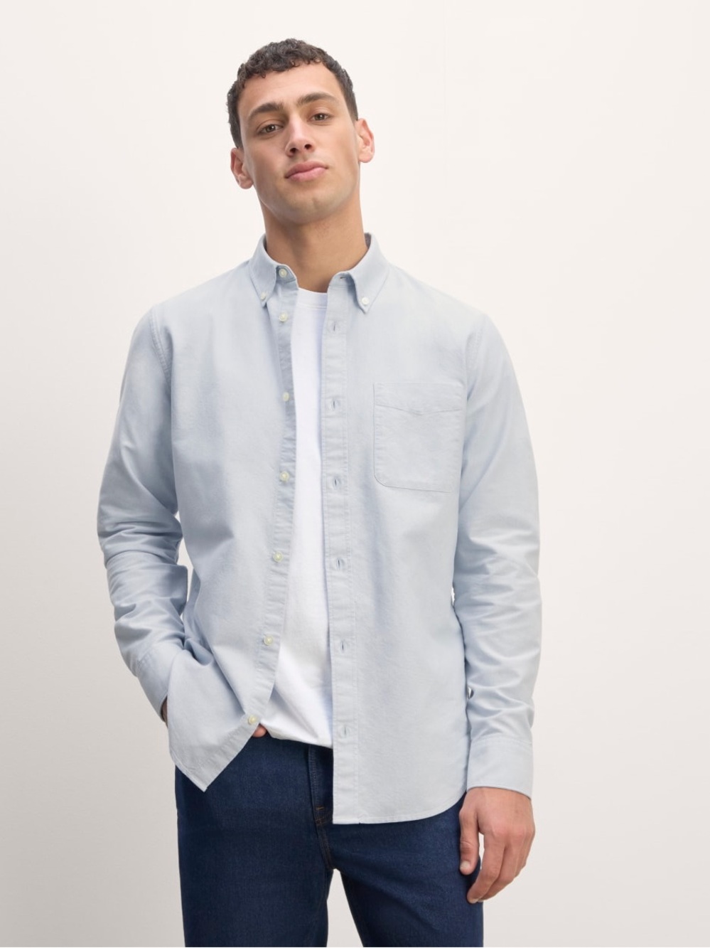 Everlane Men’s The Slim Fit Oxford Shirt Light Blue Size XL Office 100% Cotton